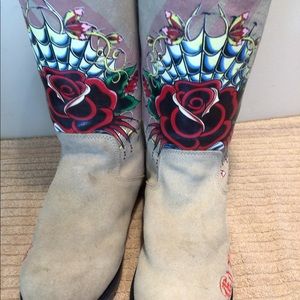 Ed Hardy half boots Size 7
